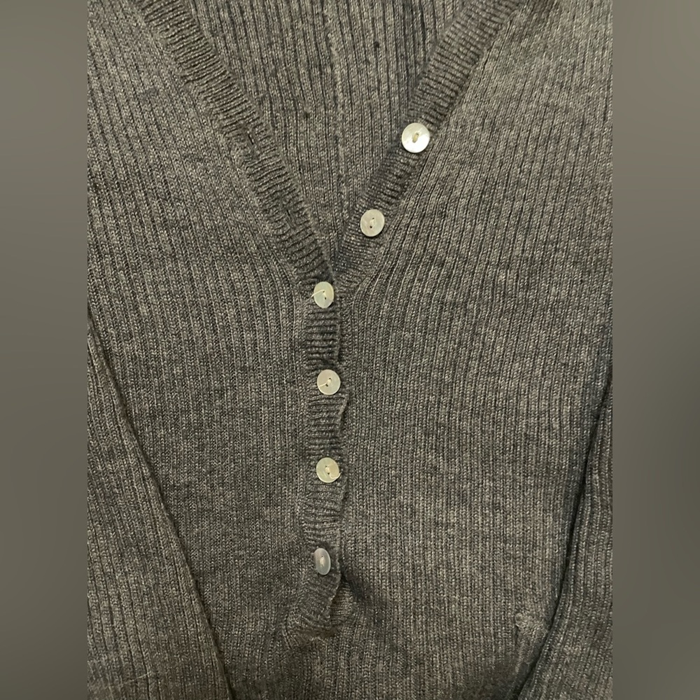 ZARA the Maternity Mood Ribbed Knit Jumpsuit Vneck with Buttons - Picture 6 of 8